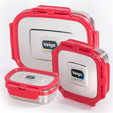 Veigo Steel Lunch Boxes for Office Men, Tiffin Box for Office Men 